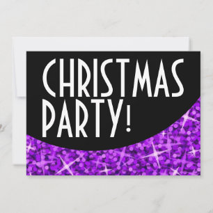 Glitz Lila svart kurva "jul Party" Inbjudningar