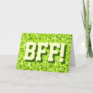 Glitz Lime "BFF!" Grattis på födelsedagen hälsning Kort