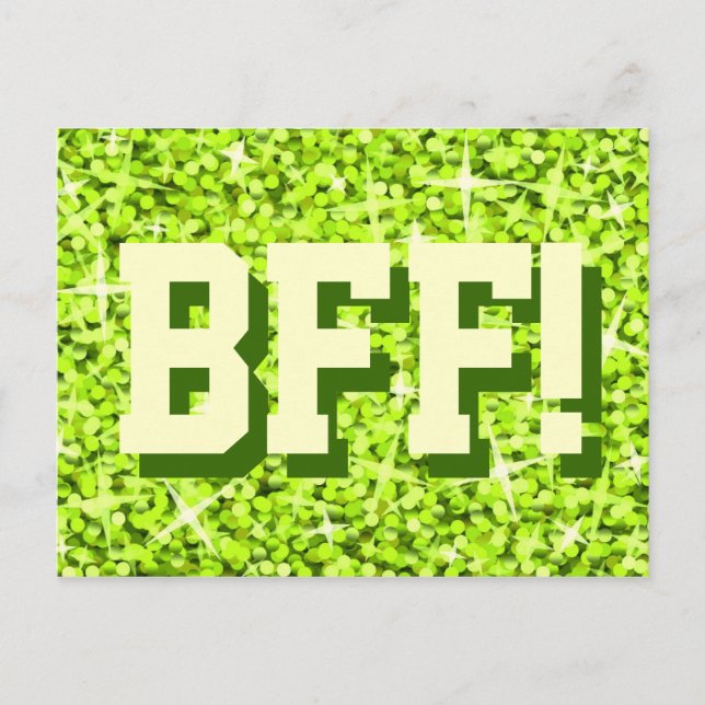 Glitz Lime 'BFF!' vykort (Framsida)