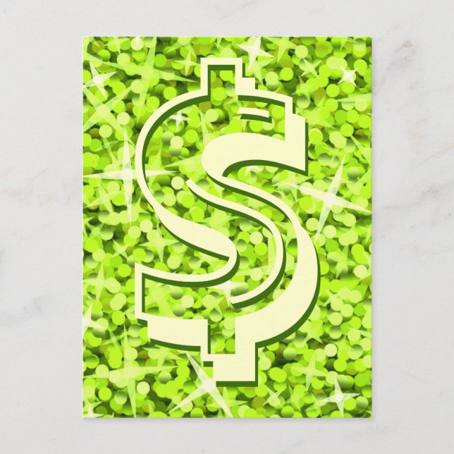 Glitz Lime-dollarns $-vykort Vykort (Framsida)