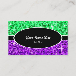 Glitz Mix Grönt Lila svart ovala affärskort Visitkort