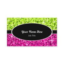 Glitz Mix Lime Rosa black oval affärskort