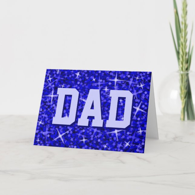 Glitz Mörk blått PAPPA-hälsning-kort Kort (Framsida)