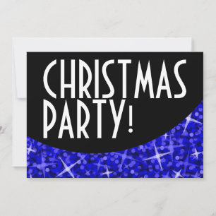 Glitz Mörk blått svart kurva "jul Party" Inbjudningar