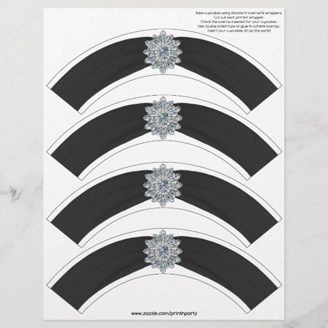 Glitz och Glam Cupcake Wrap - Svart (Framsida)