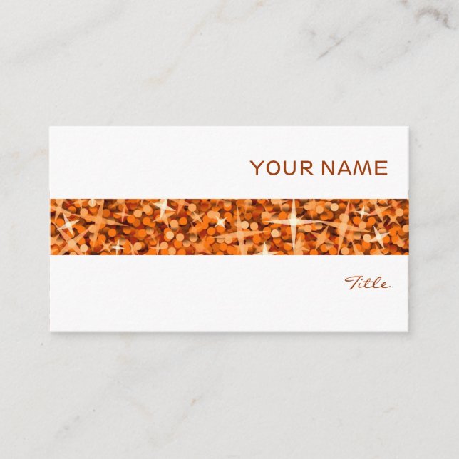 Glitz Orange rand affärskort vit Visitkort (Framsida)