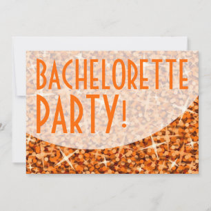 Glitz-Orangen kurva "Bachelorette Party"! Inbjudningar