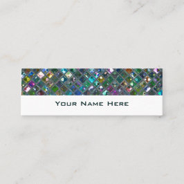 Glitz-plattor, flerfärgade, 2 smalors vita mini visitkort