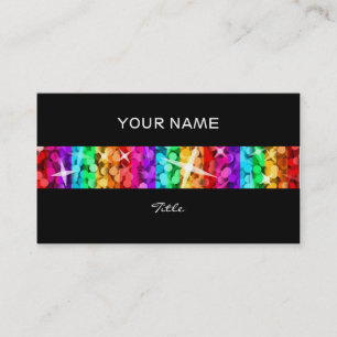 Glitz Rainbow Rand affärskort svart bak Visitkort