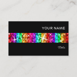 Glitz Rainbow Rand affärskort svart Visitkort
