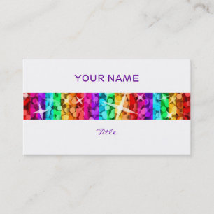 Glitz Rainbow Rand affärskort vit bak Visitkort