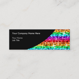 Glitz Rainbow Rand Black Curve smala Mini Visitkort