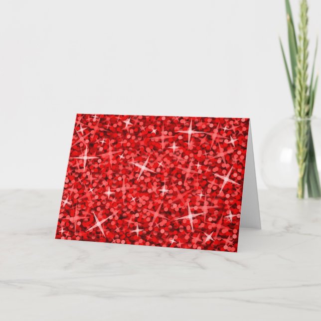 Glitz Red hälsning-kort Kort (Framsida)