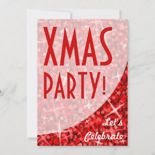 Glitz Red-kurva "Julafton Party!" inbjudan! Inbjudningar