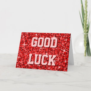 Glitz Red 'Lycka till' 'Ditt textkort' Kort