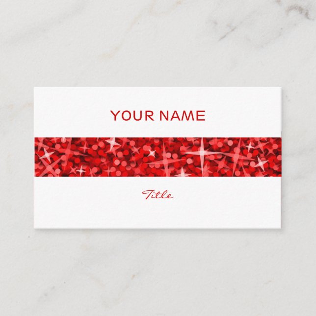 Glitz Red rand affärskort, vit bak Visitkort (Framsida)