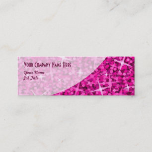 Glitz Rosa Curve, affärskort smala Mini Visitkort