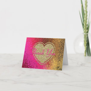 Glitz Rosa & Guld Tack Kort