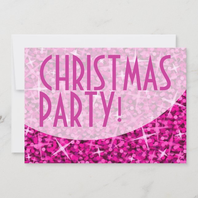 Glitz Rosa-kurvan "julinbjudan Party" Inbjudningar (Framsida)