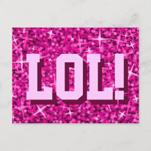 Glitz Rosa 'LOL!' vykort! Vykort