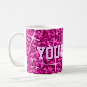Glitz Rosa skriver ut mugg "din text"