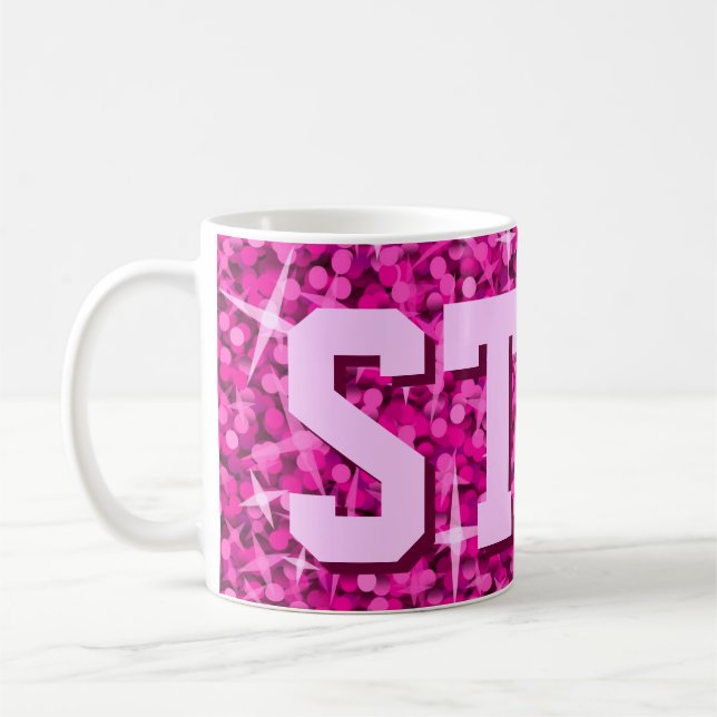 Glitz Rosa skriver ut mugg "STAR" (Vänster)