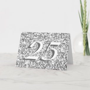 Glitz "Silver" '25' jubileumskort Kort