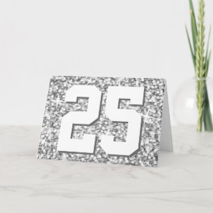 Glitz "Silver" '25' 'Lycklig årsdag' kort