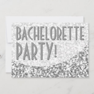 Glitz "Silver"-kurvan "Bachelorette Party" Inbjudningar