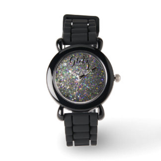 Glitz Silver och Hologram Glitter Watch! Armbandsur