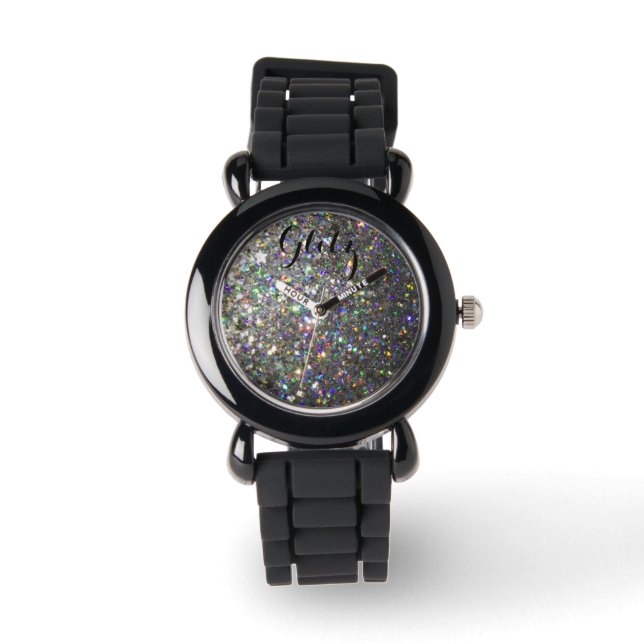Glitz Silver och Hologram Glitter Watch! Armbandsur (Framsida)