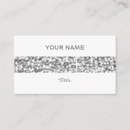 Glitz "Silver" rand-affärskort, vit bak Visitkort