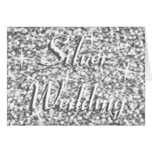 Glitz "Silver" "Silver Bröllop"-kort "" Hälsningskort