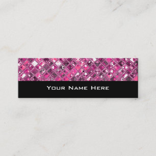 Glitz Tiles Shock rosa 1 svart smala Mini Visitkort