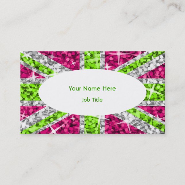Glitz UK Lime white oval visitkortsmall Visitkort (Framsida)