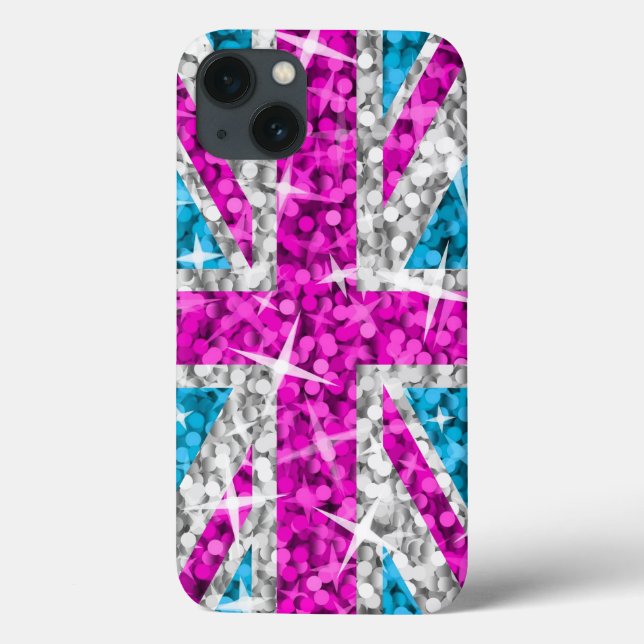 Glitz UK Rosa tryckte iphone case (Baksida)