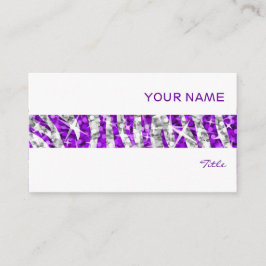 Glitz Zebra Lila rand affärskort vit Visitkort