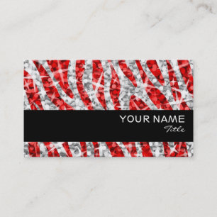 Glitz Zebra Red affärskort black rand Visitkort