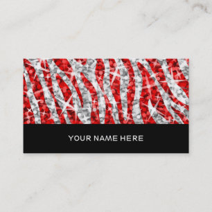 Glitz Zebra Red affärskort svart Visitkort