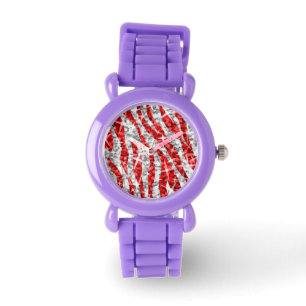 Glitz Zebra Red-utskrifter Armbandsur