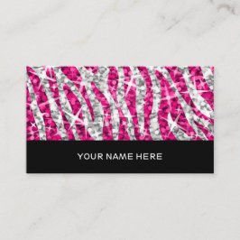 Glitz Zebra Rosa affärskort black Visitkort
