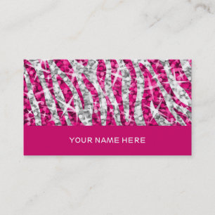 Glitz Zebra Rosa affärskort rosa Visitkort