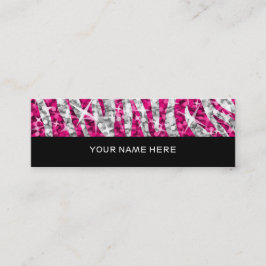 Glitz Zebra Rosa affärskort smala Black Mini Visitkort