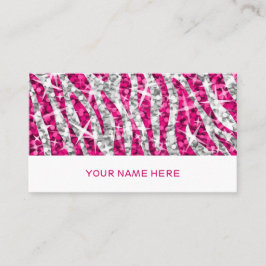 Glitz Zebra Rosa affärskort white Visitkort