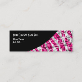 Glitz Zebra Rosa Black Curve smala Mini Visitkort