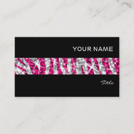 Glitz Zebra Rosa rand affärskort svart Visitkort