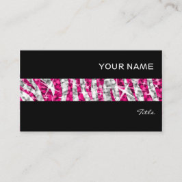 Glitz Zebra Rosa rand affärskort svart Visitkort