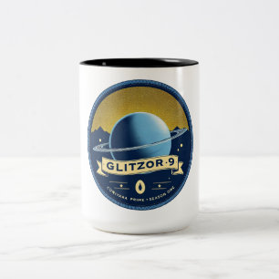 Glitzor-9 Ringed World Emblem – Samlarmugg Två-Tonad Mugg