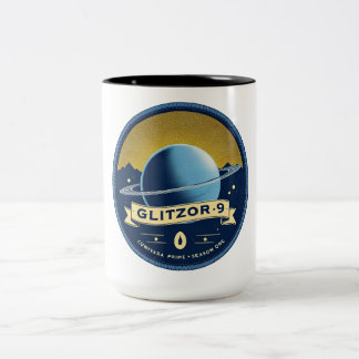 Glitzor-9 Ringed World Emblem – Samlarmugg Två-Tonad Mugg
