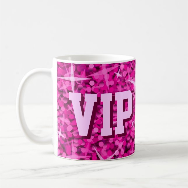 Glitzrosa mugg för MAMMA för VIP" (Vänster)